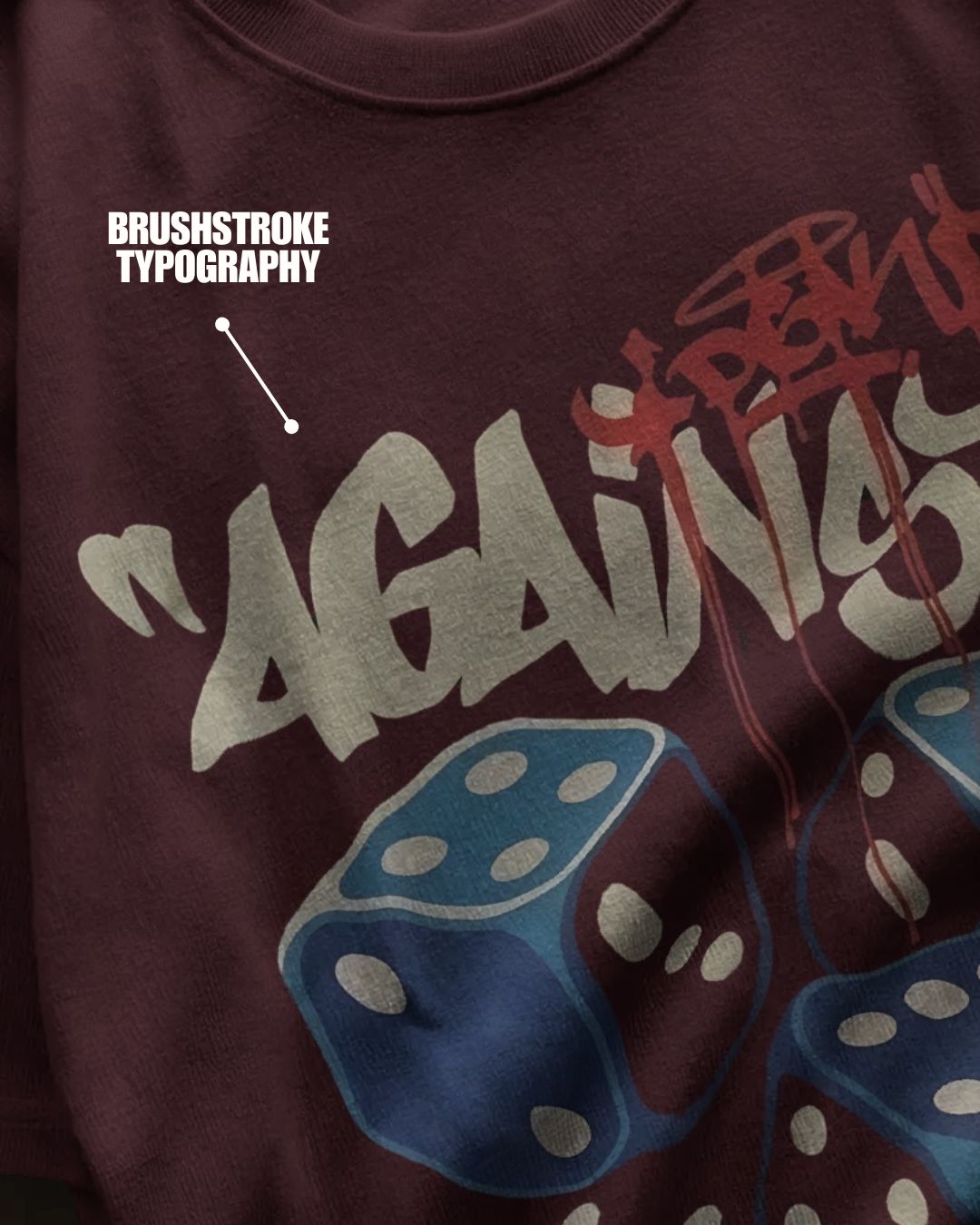 Maroon | Street Wear Co Against All Odds oversized t-shirt with graphic print