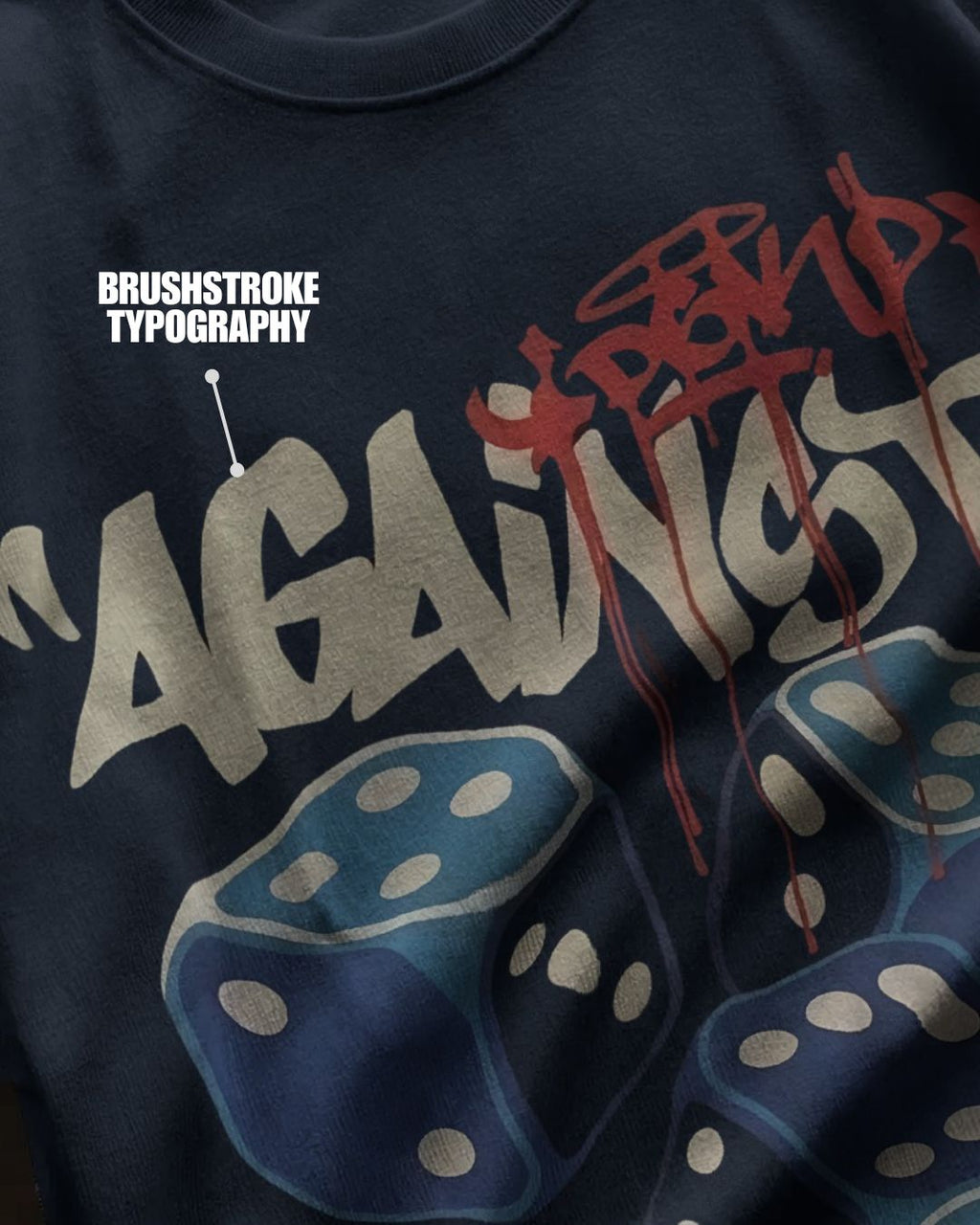 Navy Blue | Street Wear Co Against All Odds oversized t-shirt with graphic print