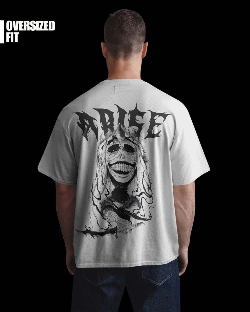 White | Street Wear Co ARISE oversized Solo Leveling t-shirt