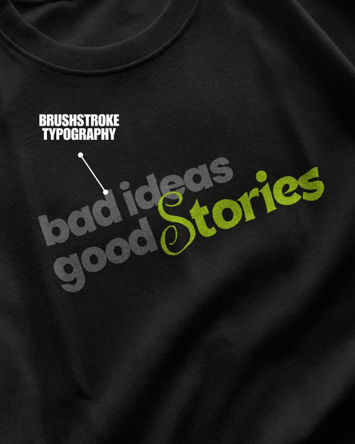 Black | Street Wear Co Bad Ideas Good Stories oversized t-shirt with graphic typography