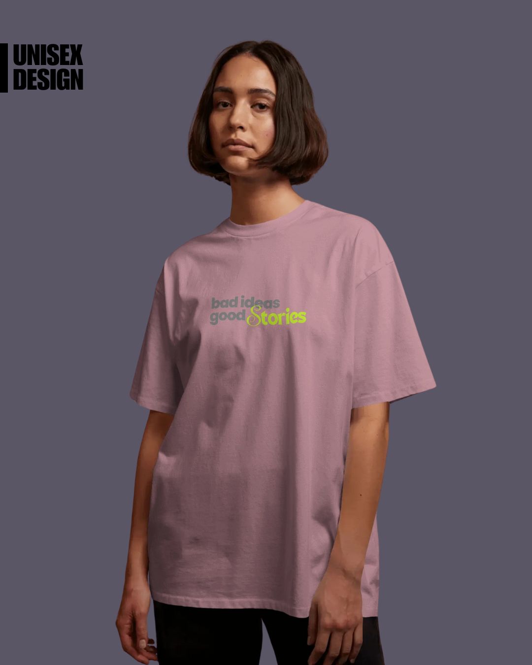 Flamingo | Street Wear Co Bad Ideas Good Stories oversized t-shirt with typographic print