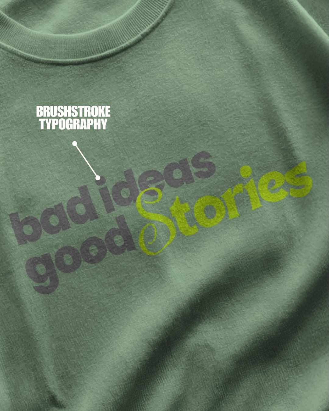 Jade | Street Wear Co Bad Ideas Good Stories oversized t-shirt with graphic typography