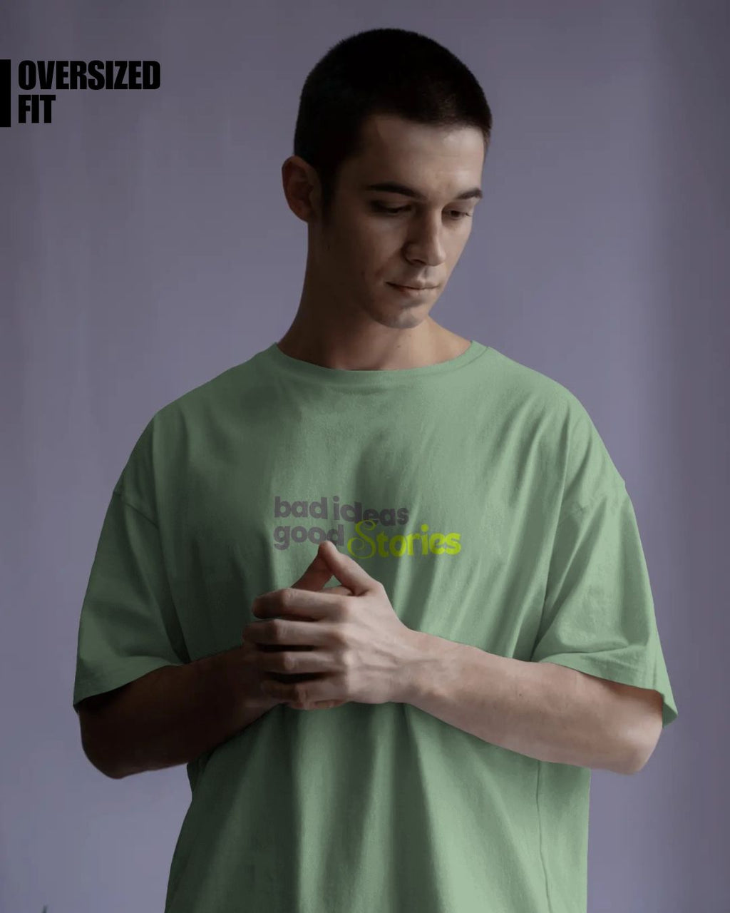 Jade | Street Wear Co Bad Ideas Good Stories oversized t-shirt with graphic print