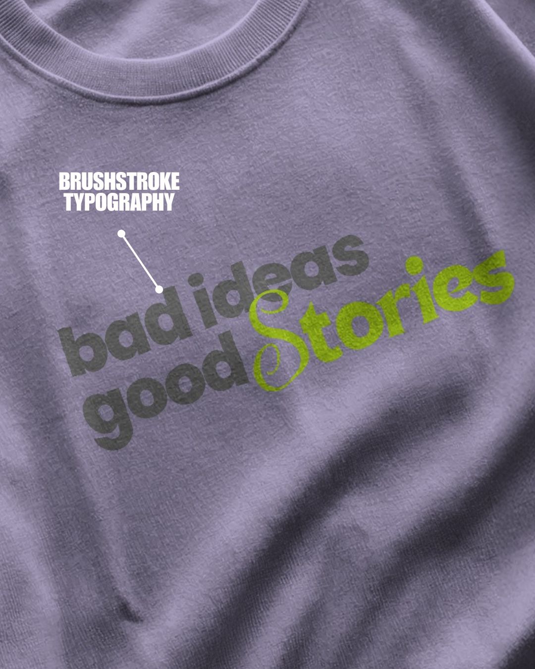 Lavender | Street Wear Co Bad Ideas Good Stories oversized t-shirt with graphic typography