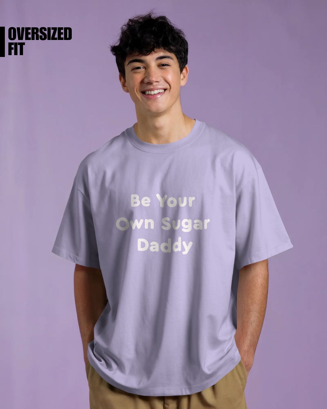 Lavender | Street Wear Co Be Your Own Sugar Daddy oversized t-shirt with bold statement print