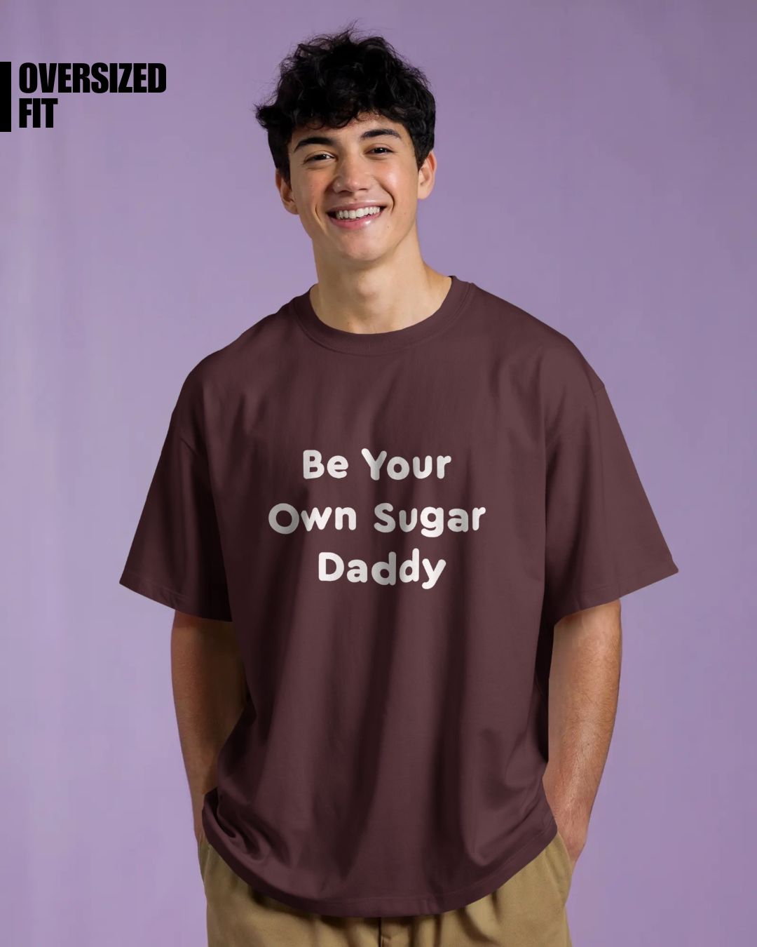 Maroon | Street Wear Co Be Your Own Sugar Daddy oversized t-shirt with bold statement print
