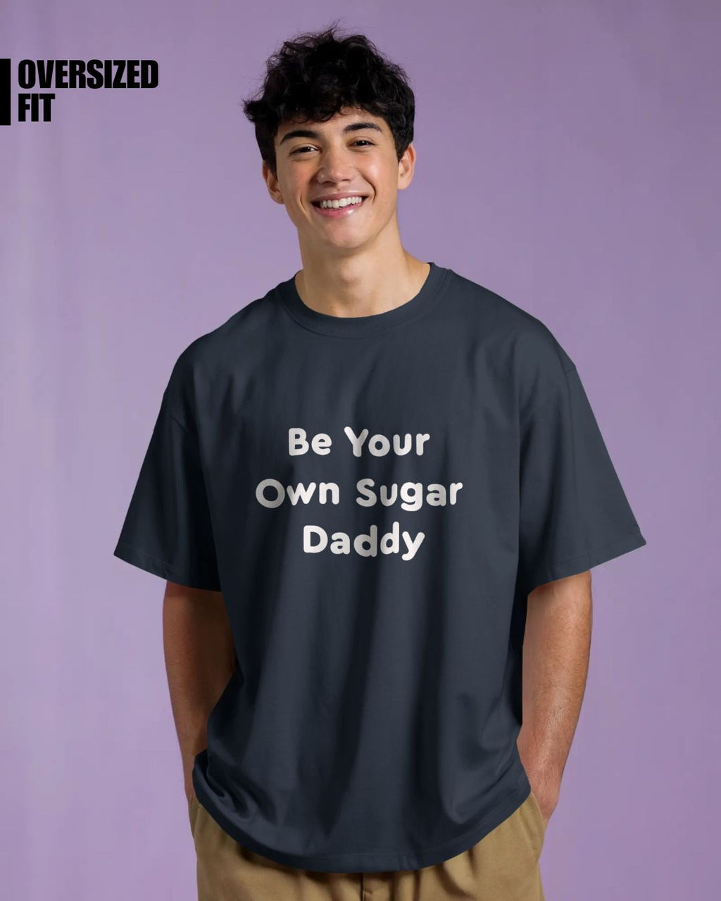 Navy Blue | Street Wear Co Be Your Own Sugar Daddy oversized t-shirt with bold statement print