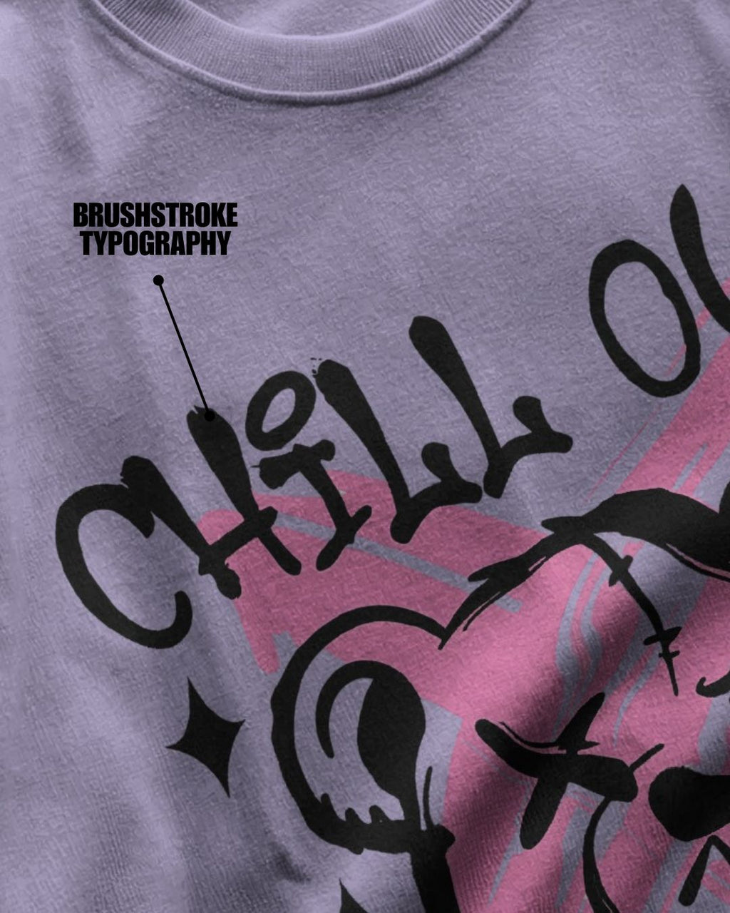 Lavender | Street Wear Co Chill Out Break The Rules oversized t-shirt with rebellious graphic print