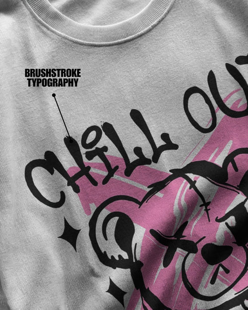 White | Street Wear Co Chill Out Break The Rules oversized t-shirt with rebellious graphic print
