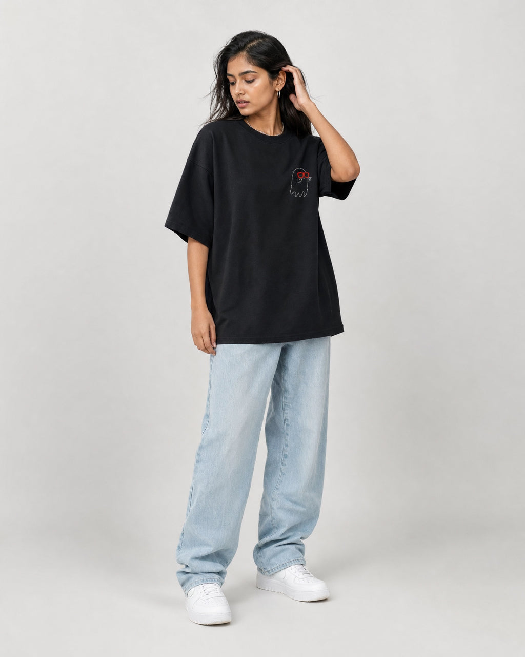 Black | Street Wear Co Remember Why You Started oversized 260 GSM Terry cotton t-shirt with front and back graphic print