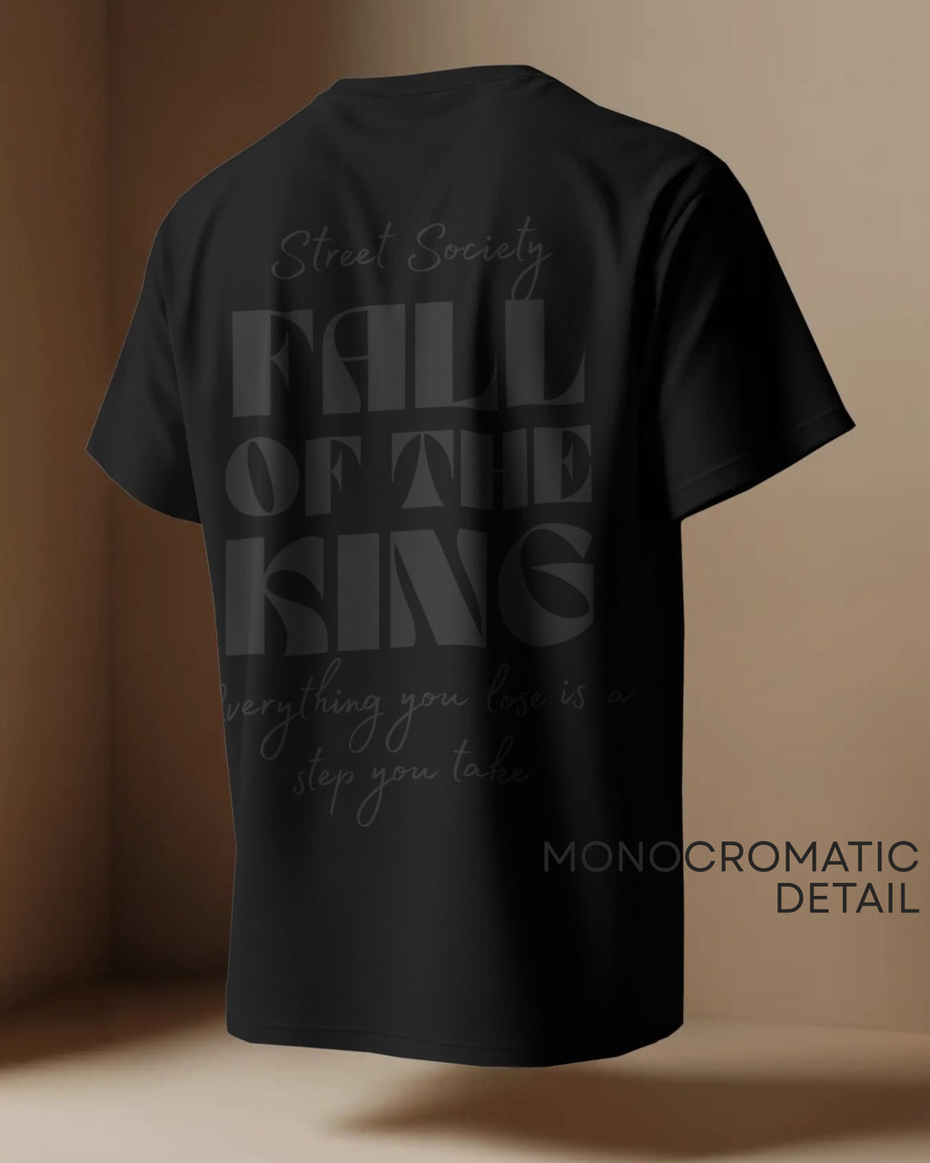 Black | Street Wear Co FALL OF THE KING oversized t-shirt with poetic graphic print