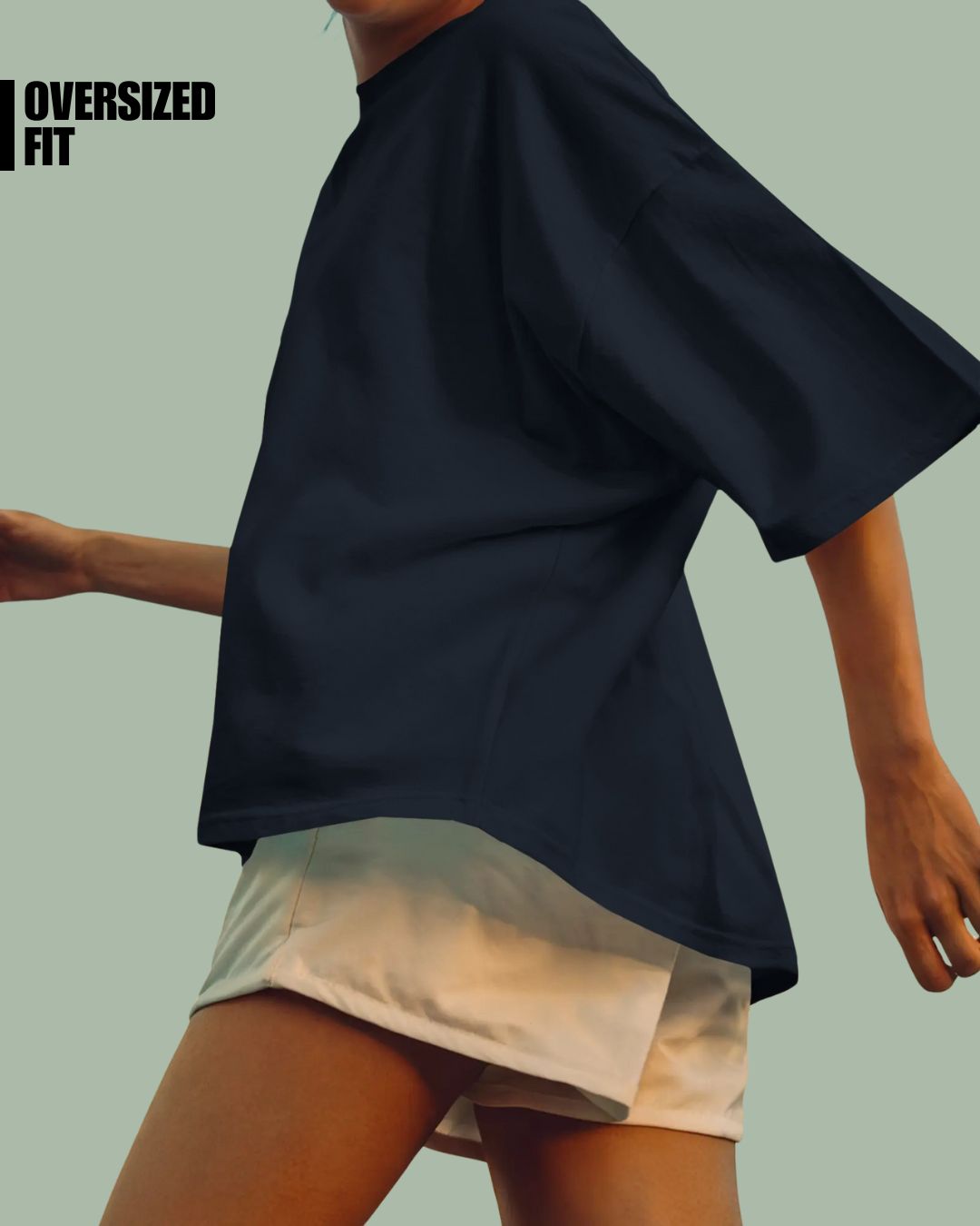 Navy Blue | Street Wear Co FALLEN BLOOM oversized t-shirt with pink blossom graphic