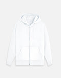 White | Street Wear Co Fallen Saint oversized zip hoodie with statement skeletal graphic
